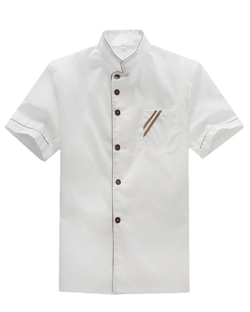 Comfortable Durable Washable Comfort Fabric Kitchen Chef Clothing Cook Uniform Short Sleeves Shirt