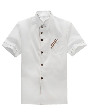 Comfortable Durable Washable Comfort Fabric Kitchen Chef Clothing Cook Uniform Short Sleeves Shirt