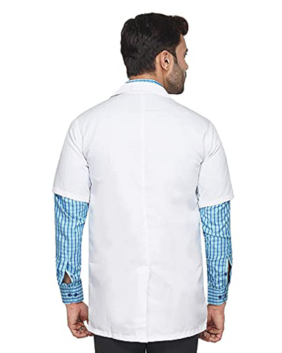 Unisex Polycotton Half Sleeves Lab Coat Wrinkle Resistant