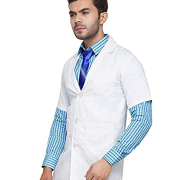 Unisex Polycotton Half Sleeves Lab Coat Wrinkle Resistant