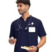 Classic Men’s 5-Pocket Mandarin Collar Scrub Suit