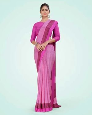 Levender pink Women’s Premium Italian Silk Small Butty Industrial Uniform Saree