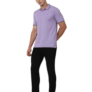 Men’s Snug Fit Solid Polo T-Shirt with Coloured Collar Tipping Cotton Rich