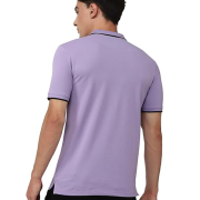 Men’s Snug Fit Solid Polo T-Shirt with Coloured Collar Tipping Cotton Rich