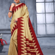 Katrela Women’s Maroon and Gold Soft Silk Saree With Engaging Blouse Piece
