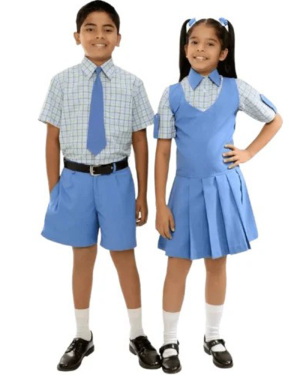 Cotton Sky Blue Fabric Shirts in half sleeves with Half pants