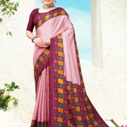 Katrela Women’s Milano Red Medium Vermilion Soft Silk Cotton Saree With Blouse Piece