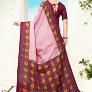 Katrela Women’s Milano Red Medium Vermilion Soft Silk Cotton Saree With Blouse Piece