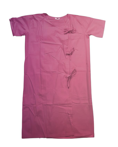 Hangerage Patient Gown Pink Color Unisex  Free Size and Front Open